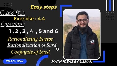 Class 9 EXERCISE 4.4 Question 1,2,3,4,5 and 6 Conjugate of Surd | Rationalization | Imp points