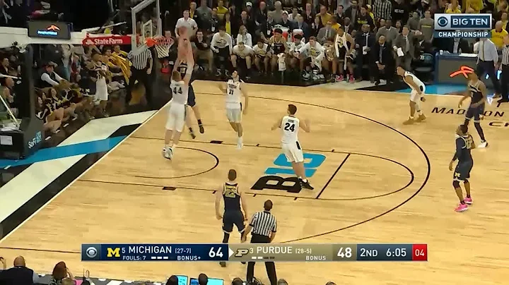 Jon Teske Flies in for the Dunk vs. Purdue