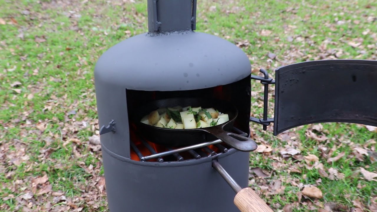 mini camp cook stove parsley potatoes New York strip steak - YouTube
