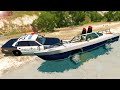 RUNNING FROM THE POLICE IN A YACHT CAR?! - BeamNG Gameplay & Crashes - Cop Escape