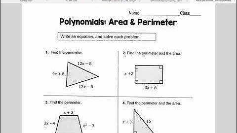Using polynomials to find area and perimeter