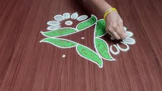 Simple 3 Dots Flower Rangoli Designs | Small Easy Daily Kolam Designs | Latest 3 Dots Muggulu