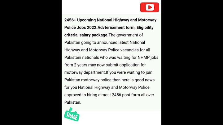 National Highway and Motorway police department jobs 2022