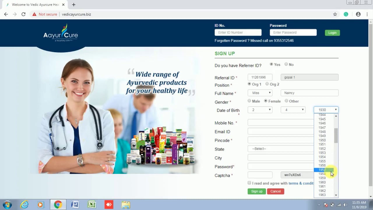 How to register in vedic Ayurcure