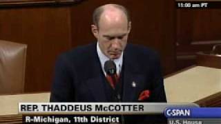 McCotter Floor Speech Against Job-Killing Cap and Tax Bill