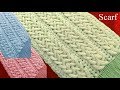 Bufanda a Crochet en punto 3D argollas entrecruzadas tejidos tallermanualperu