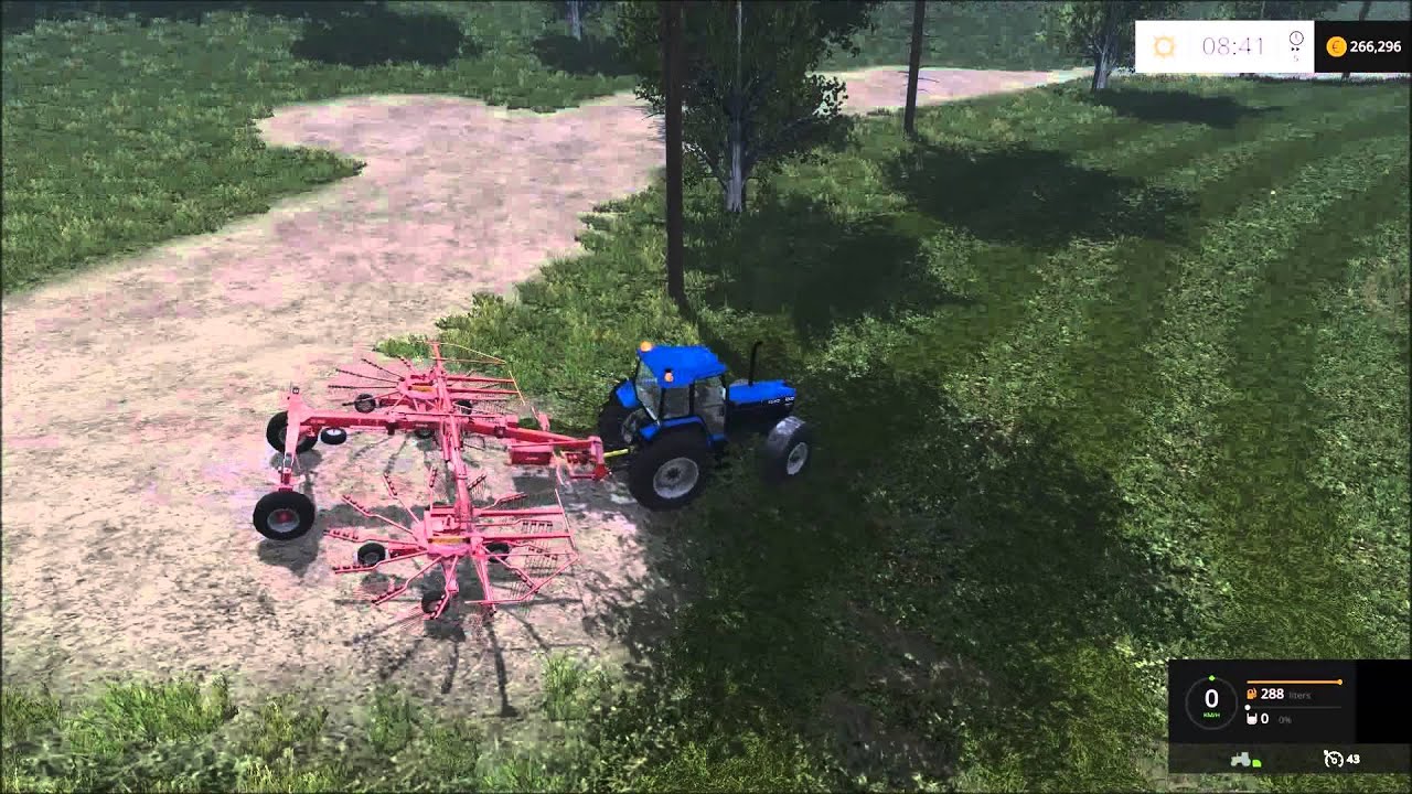 Farming simulator 2015, Mowing Grass - YouTube