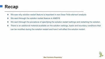 Recap - Solution Restart in ANSYS