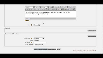 How to create a wiki on moodle