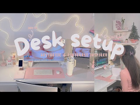 Desk Makeover on a Budget + Desk Tour! | Pinterest inspired | Aesthetic & Productive Setup ✨