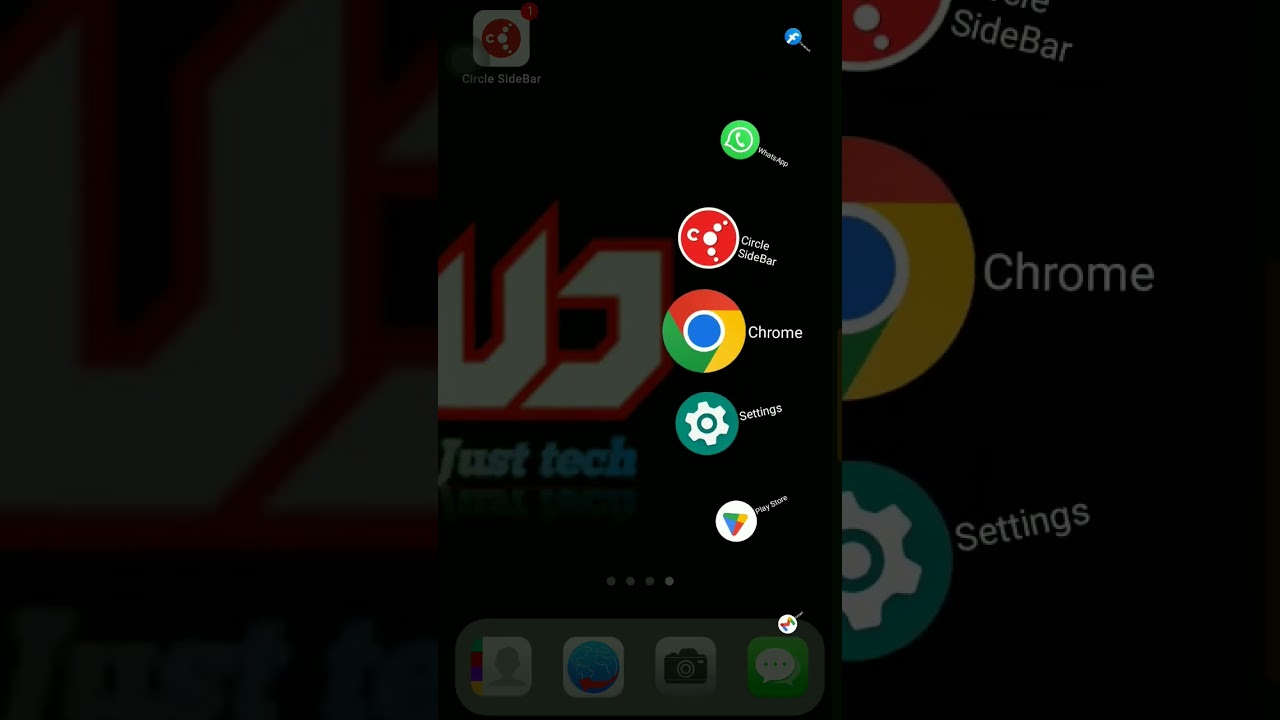 Android phone me circle side bar.