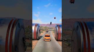 Trucks vs Bollards Crash - BeamNG.drive #beamngdrive #shortsfeed