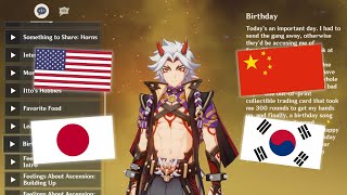 Arataki Itto Birthday Voice Line (all languages)