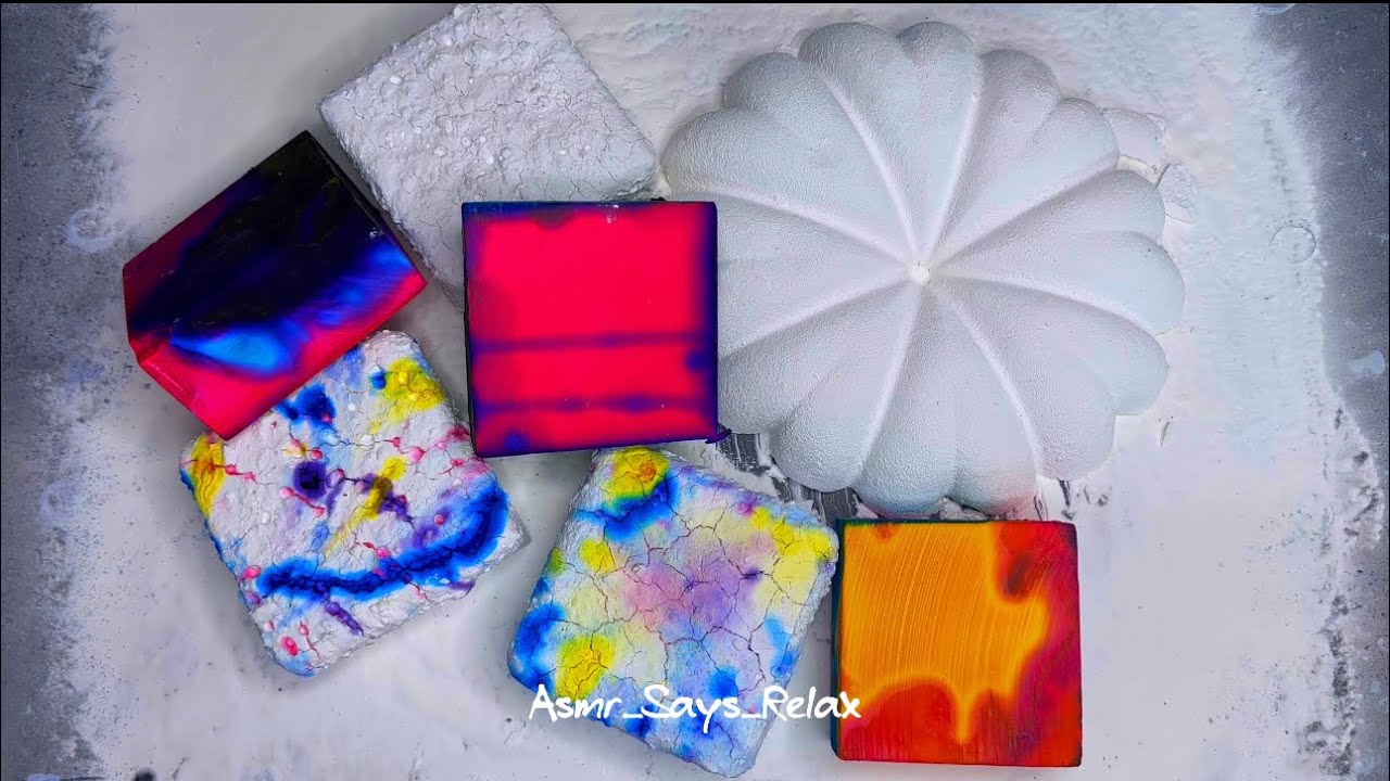 ASMR | Tie Dye Pasted Gym Chalk | Vibrant Dyed Chalk - YouTube