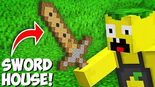 Who CAN BUILD A SECRET SWORD HOUSE in Minecraft ! NEW VILLAGERS HOUSE !