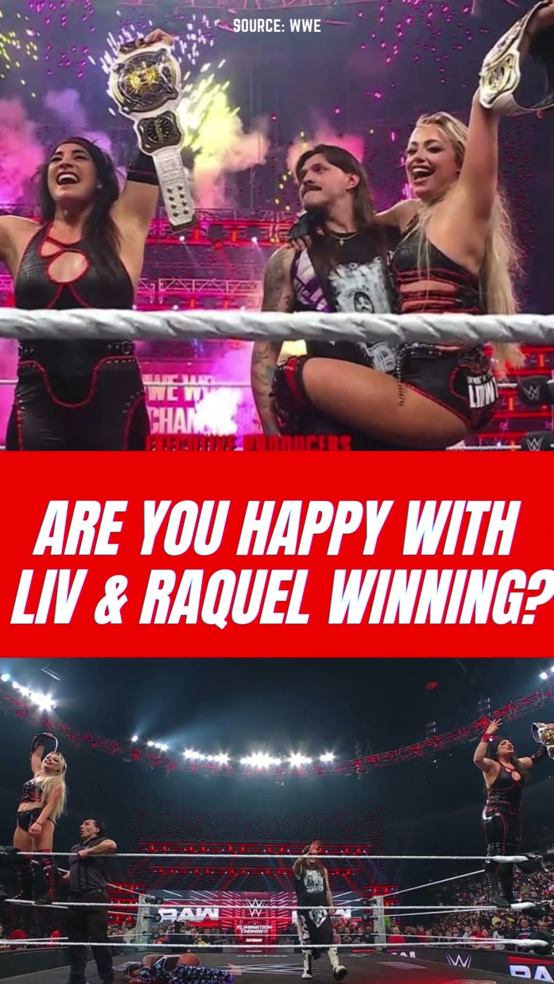 Liv Morgan \u0026 Raquel are new tag team champions! Are you happy?  #wweraw #wwe #livmorgan  #shorts