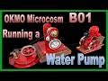 OKMO Microcosm B01 H&M Engine running an Empire Water Pump via a DIY Homemade Geared Transmission