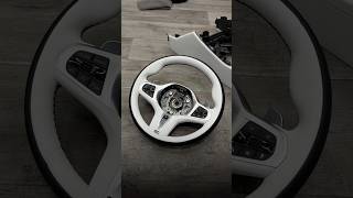 Перешили салон BMW 340 в сочетание белой и черной кожи Nappa