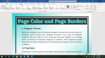 MS Word: Page Background (Page Color, Page Border, and Page Background Picture)