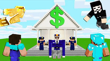 Minecraft Battle: BANK ROBBERY CHALLENGE - NOOB vs PRO vs HACKER vs GOD in Minecraft Animation