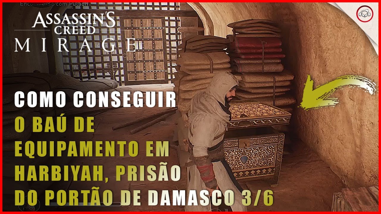Miniatura do vídeo AC Mirage, Como conseguir o baú de equipamento em Harbiyah, Prisão do Portão de Damasco  #3/6