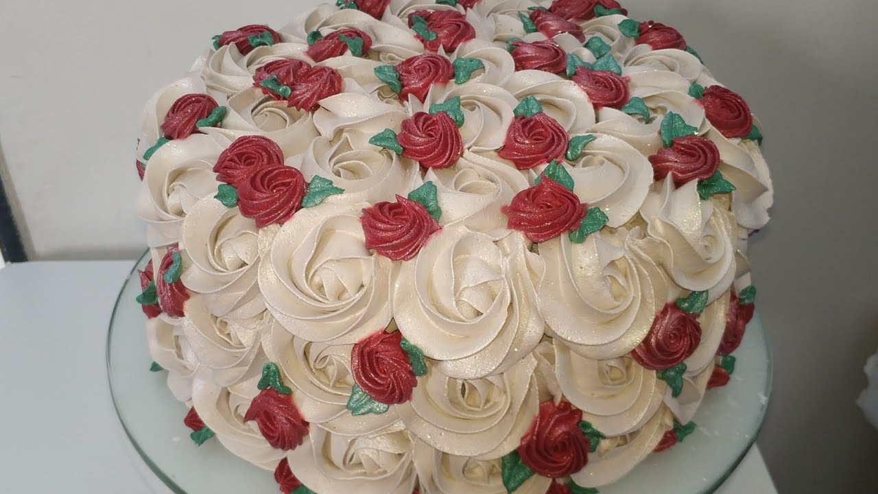 DECORAÇÃO DE BOLO SIMPLES E LINDA | BOLO ROSETAS | LORENA GONTIJO