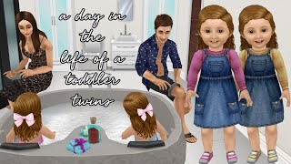 a day in the life of a toddler twins | sims freeplay