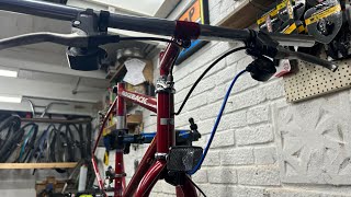 Finishing the 90s ridgeback mountain bike at pop in cycles bike work shop