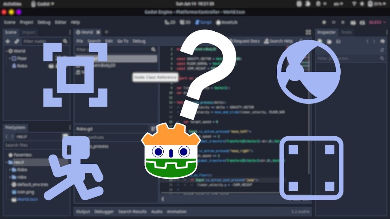 Godot Hindi Explanation: Difference between Area2D, RigidBody2D, KinematicBody2D and StaticBody2D