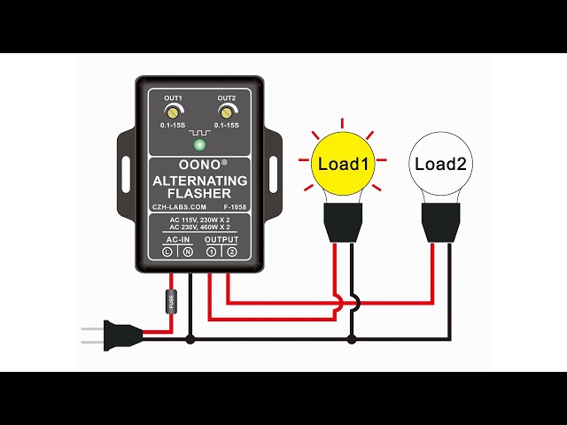 AC 100 - 240V 2A Dual Output Alternating Flasher Module, OONO F-1058 