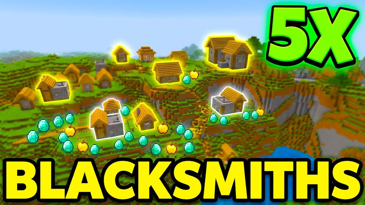 🔥[BEST God Seed] | Minecraft Bedrock 26.20 (5 BLACKSMITH VILLAGE) - YouTube