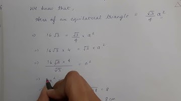 If the area of an equilateral triangle is 16√3 cm². Find its perimeter.