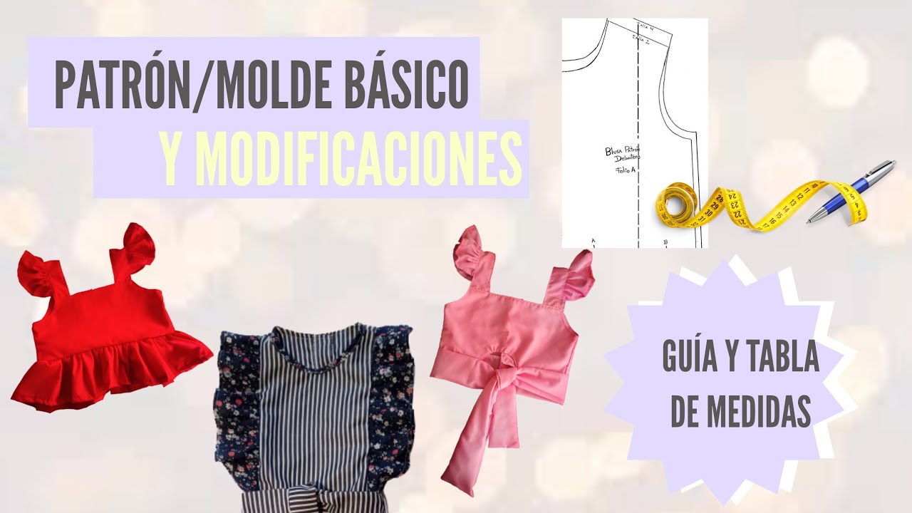 Como Realizar Patron Molde BÁsico Blusa De NiÑas Y Modificaciones