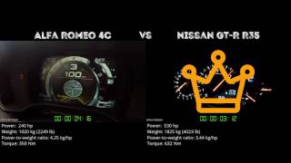 Alfa Romeo 4C vs. Nissan GT-R R35 - the 0-100 km/h duel. Which one ...