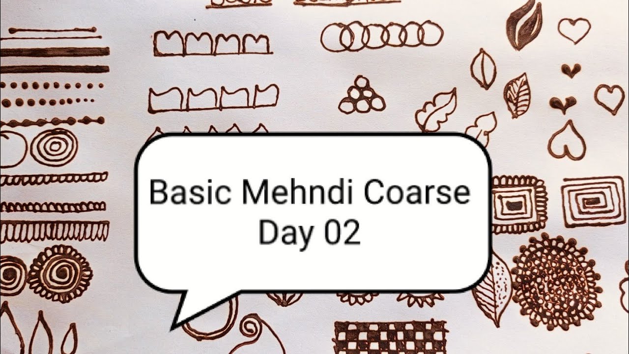 Basic Mehndi Coarse Day 02/Basic Elements/Mehandi for beginners 