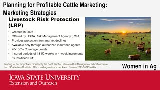 Planning for Profitable Cattle Marketing: Marketing Strategies Webinar