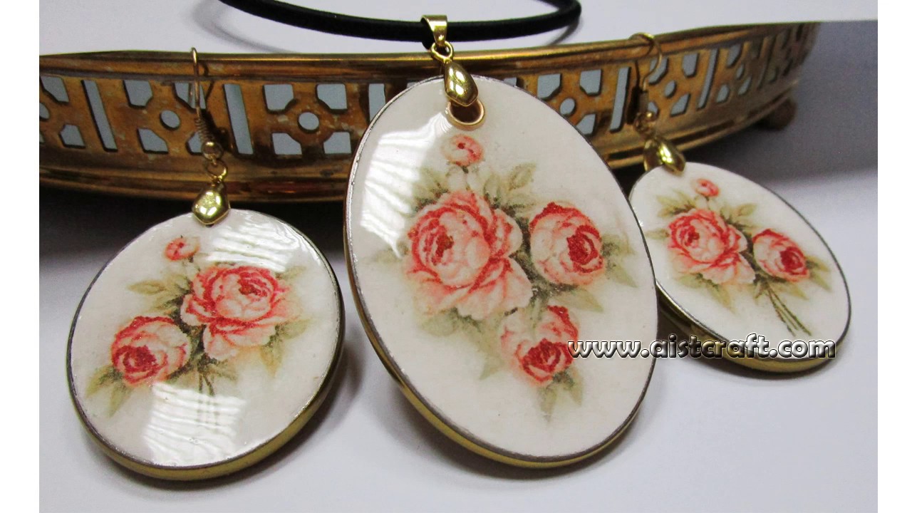 Decoupage on wood Pendant ideas DIY YouTube