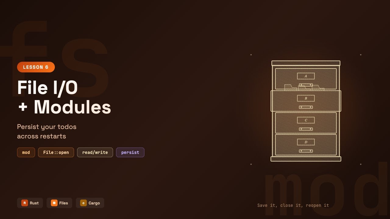 Rust File I/O Tutorial: Build a Persistent Todo App with Modules | Rust ...