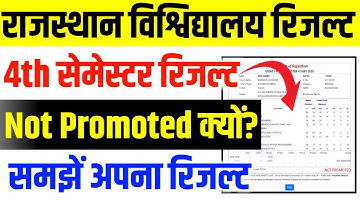 Rajasthan University Result Not Promoted Problem | BA BSc BCom BBA BCA || 4th Semester Result 2025