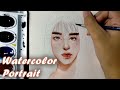 Watercolor portrait time lapse painting  jd art
