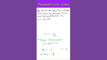 Write the Equation of a Line Given a Perpendicular Line #shorts