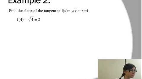 Lecture 1.2 The Slope of a Tangent