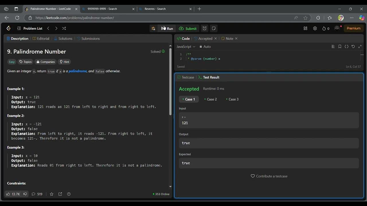 Solve Palindrome Number In JavaScript LeetCode 9 Optimized solve-palindrome-number-in-javascript-leetcode-9-optimized
