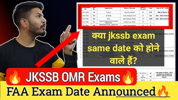 Jkssb finance accounts assistant exam date out || Jkssb faa admit card and exam strategy for FAA&SI.