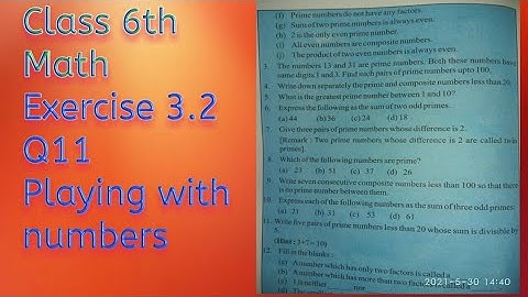 Class 6th maths | Exercise 3.2 Q11| Playing with numbers | #hindi #urdu
