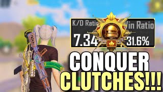 7 KD PLAYER CLUTCHES AGAINST SQUAD IN CONQUER LOBBYS!!!\PUBG MOBILE
