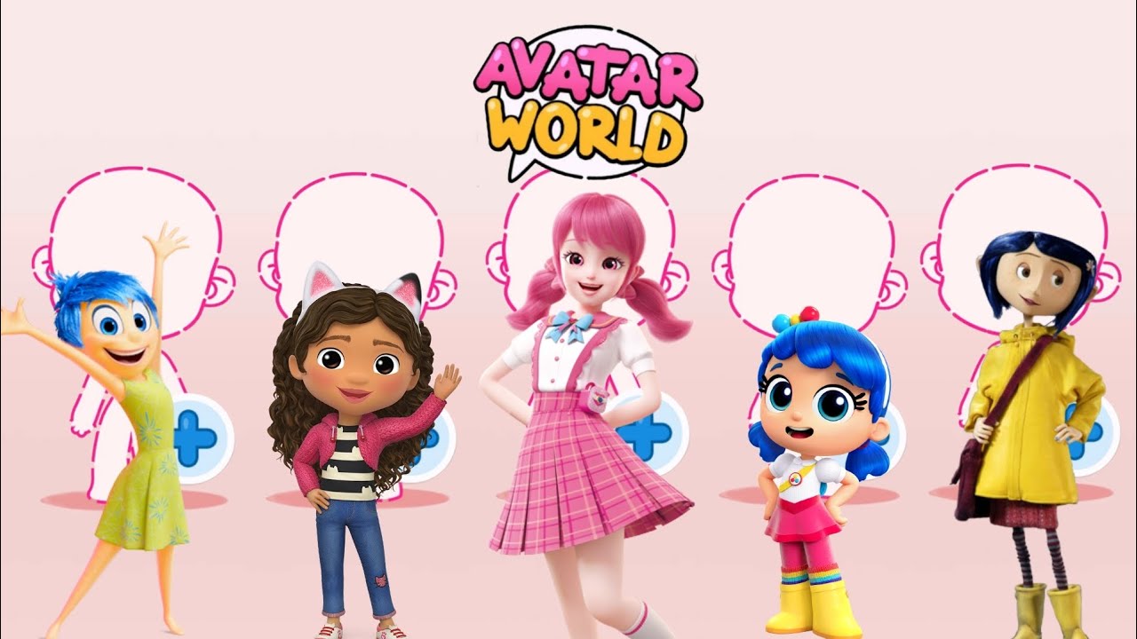 Princess Rumi Joy💛, Gubby💓, Coraline🧡, Princess Rumi🩷 and True 🩵in Avatar World!!! # ...
