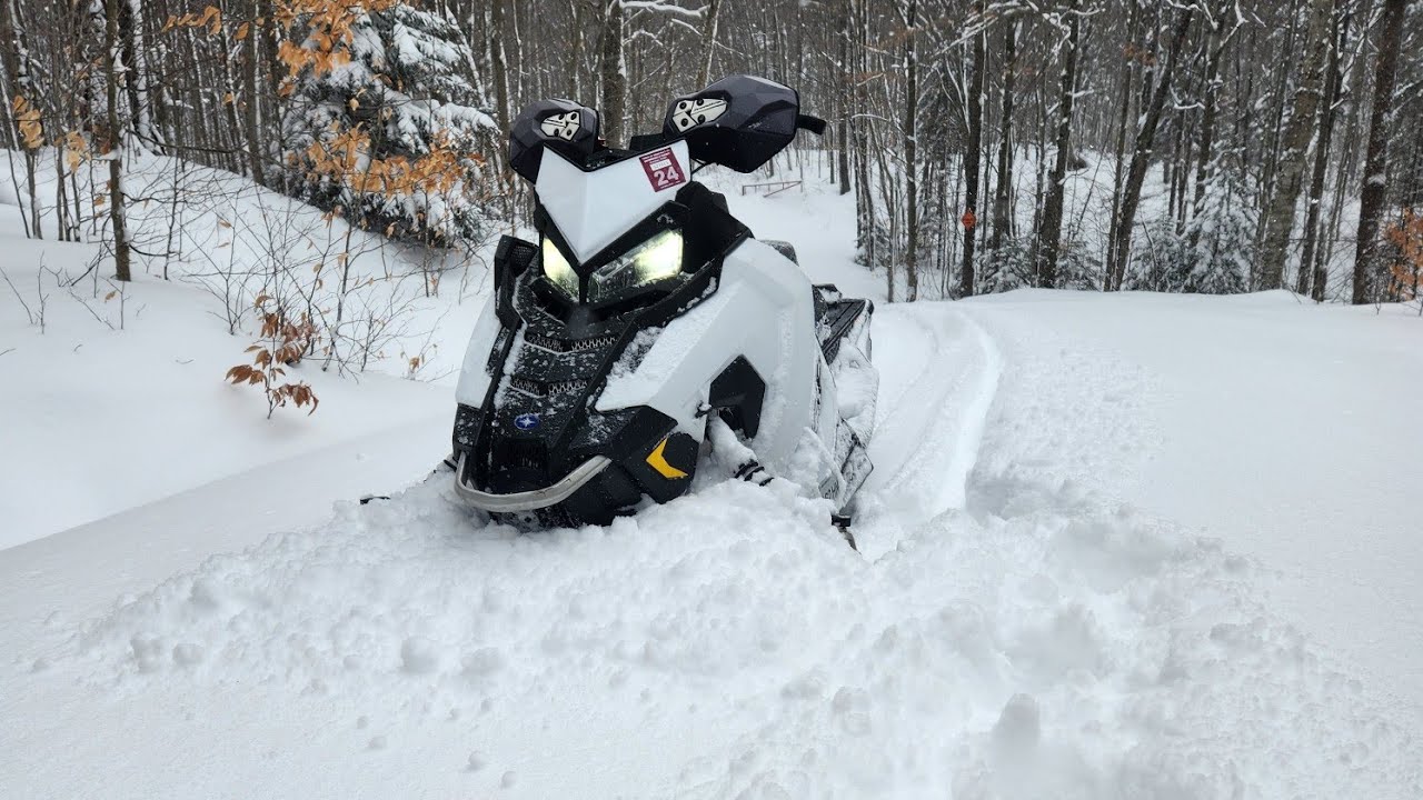 Old Forge NY Snowmobiling Trail Conditions 2/16/24. Trail 7 powder