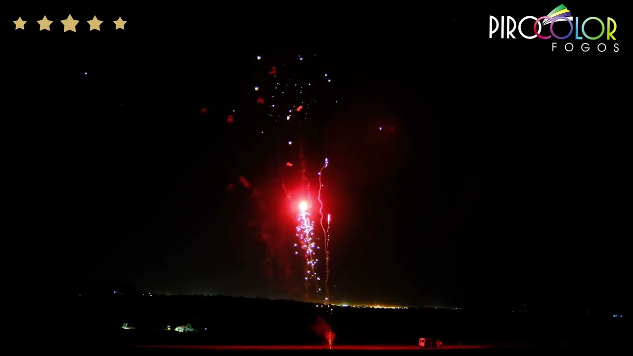 Torta Zeus 64 tubos de 20mm - Pirocolor Fogos