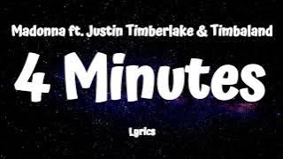 Madonna  - 4 Minutes (Lyrics)  ft. Justin Timberlake & Timbaland